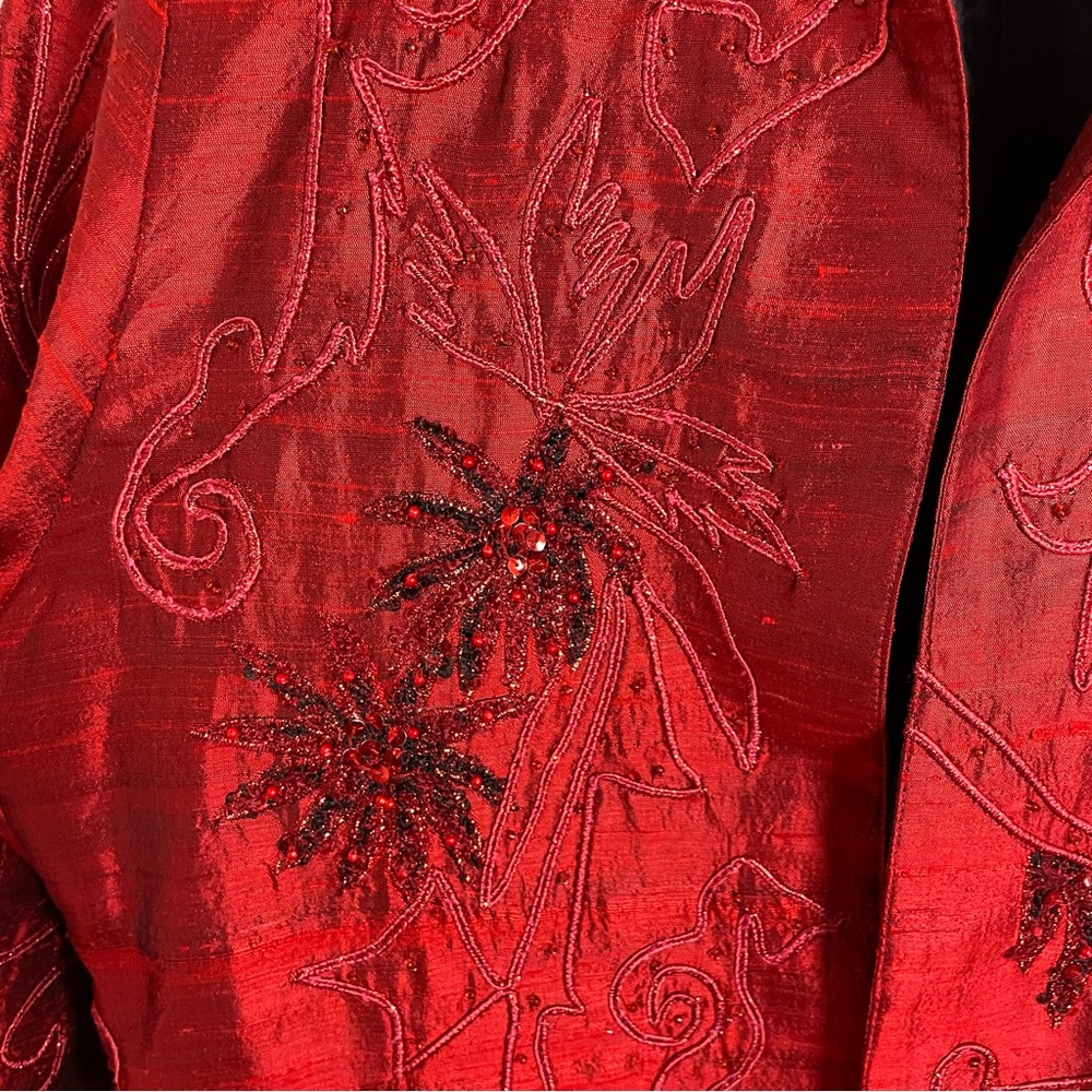 Anage Red Embroidered Jacket, M - Picture 3 of 8